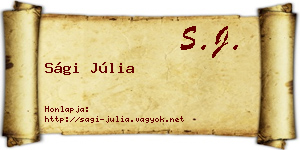 Sági Júlia névjegykártya